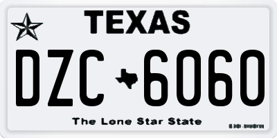 TX license plate DZC6060