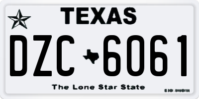 TX license plate DZC6061