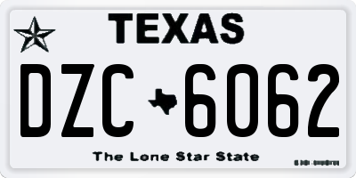 TX license plate DZC6062