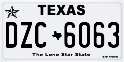 TX license plate DZC6063