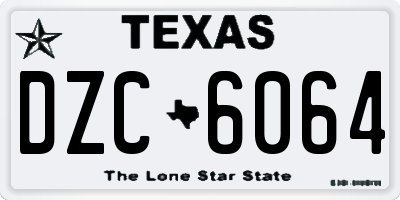 TX license plate DZC6064