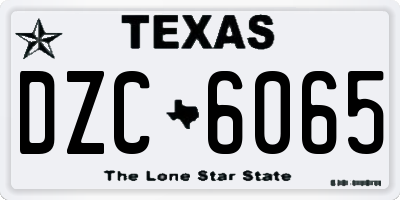 TX license plate DZC6065