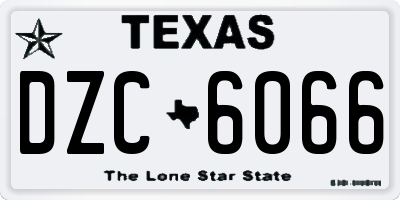TX license plate DZC6066