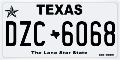 TX license plate DZC6068