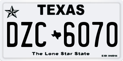 TX license plate DZC6070