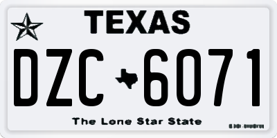 TX license plate DZC6071
