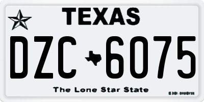 TX license plate DZC6075