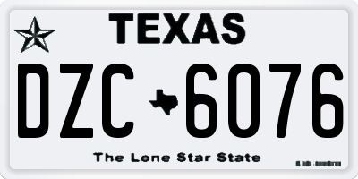 TX license plate DZC6076