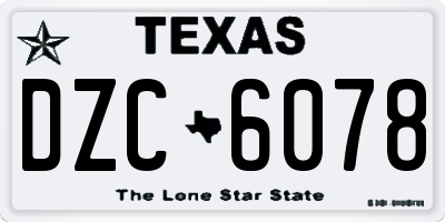 TX license plate DZC6078