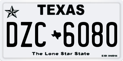 TX license plate DZC6080
