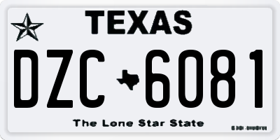TX license plate DZC6081