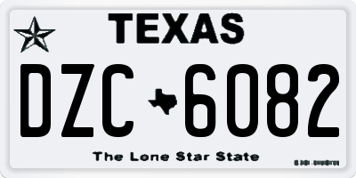 TX license plate DZC6082