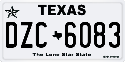 TX license plate DZC6083