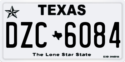 TX license plate DZC6084