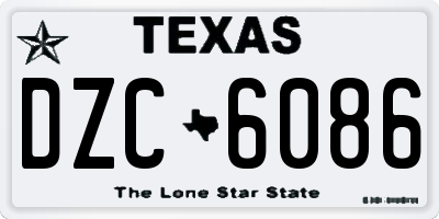 TX license plate DZC6086