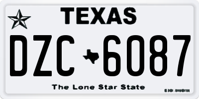 TX license plate DZC6087