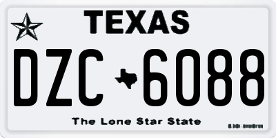 TX license plate DZC6088