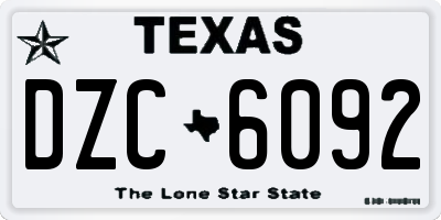 TX license plate DZC6092