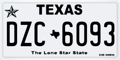 TX license plate DZC6093