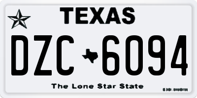 TX license plate DZC6094
