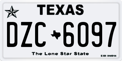 TX license plate DZC6097