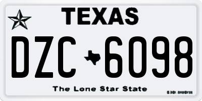 TX license plate DZC6098