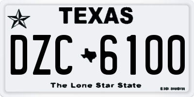 TX license plate DZC6100