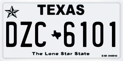 TX license plate DZC6101