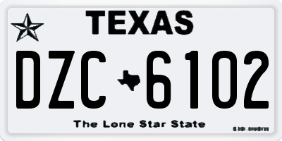 TX license plate DZC6102
