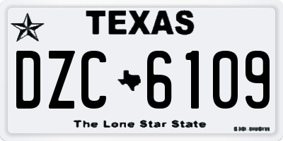 TX license plate DZC6109