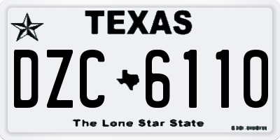 TX license plate DZC6110