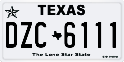 TX license plate DZC6111