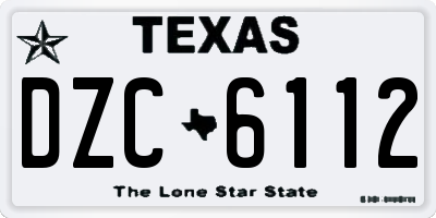 TX license plate DZC6112