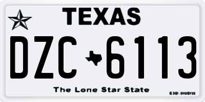 TX license plate DZC6113