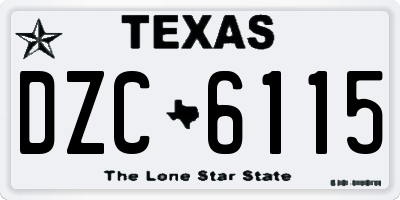 TX license plate DZC6115