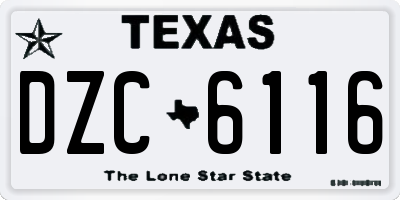TX license plate DZC6116