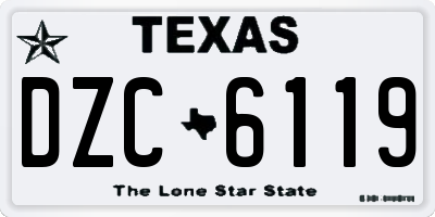 TX license plate DZC6119