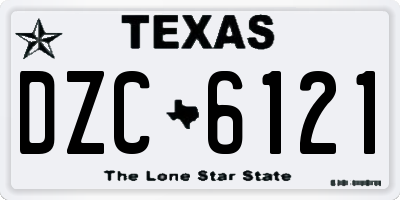 TX license plate DZC6121
