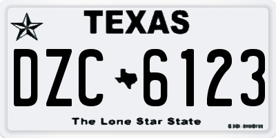 TX license plate DZC6123