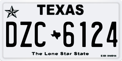 TX license plate DZC6124