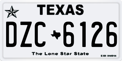 TX license plate DZC6126