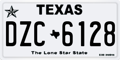 TX license plate DZC6128