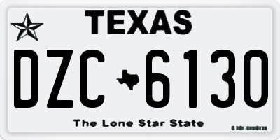 TX license plate DZC6130