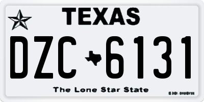 TX license plate DZC6131