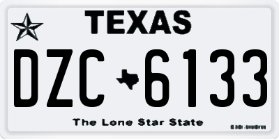 TX license plate DZC6133