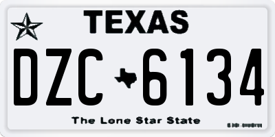 TX license plate DZC6134