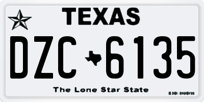 TX license plate DZC6135