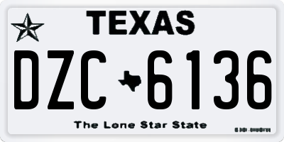 TX license plate DZC6136