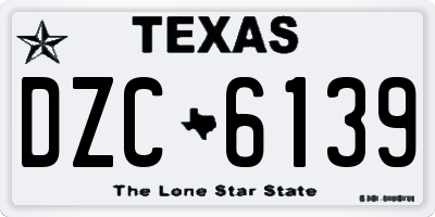 TX license plate DZC6139