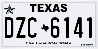 TX license plate DZC6141